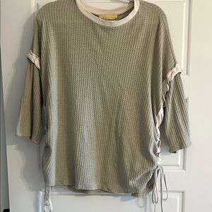 Lizard Thicket Cream Long Sleeve Top with Side Ties